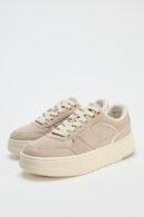 Zara Contrast Trainers Ecru White