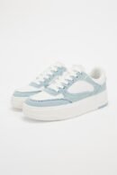 Zara Contrast Trainers Denim Blue