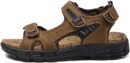 Natural Leather Waterproof Hiking Sandal Brown