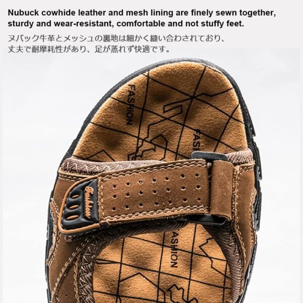 Natural Leather Waterproof Hiking Sandal Brown - Image 6