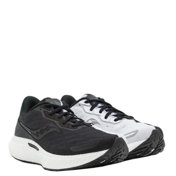 Saucony Men's Triumph 19 Running Shoe Half White Half Black - Image 2