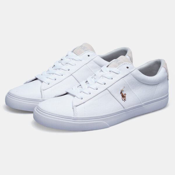 Polo Ralph Lauren Sayer Canvas Trainer White - Image 4