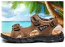 Natural Leather Waterproof Hiking Sandal Brown