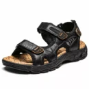 Natural Leather Waterproof Hiking Sandal Black