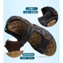 Natural Leather Waterproof Hiking Sandal Black